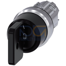 Key-operated switch O.M.R, 22 mm round metal high gloss black key removal I+O+II