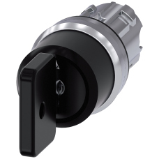 Key-operated switch O.M.R, 22 mm, round, metal, shiny, lock number 73034, black, with 2 keys, 3 swit