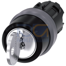 RONIS key-operated switch, 22 mm, round, plastic with metal front ring, lock number SB30, with 2 key