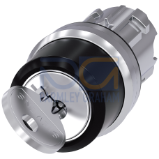 RONIS key-operated switch, 22 mm, round, metal, shiny, lock number 455, with 2 keys, 2 switch positi