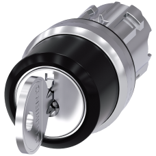 RONIS key-operated switch, 22 mm, round, metal, shiny, lock number SB30, with 2 keys, 3 switch posit
