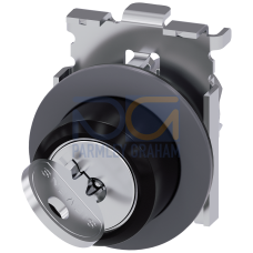 RONIS key-operated switch, 30 mm, round, metal, matte, front ring for flush installation, lock numbe