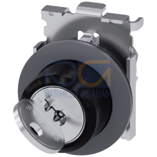 RONIS key-operated switch, 30 mm, round, metal, matte, front ring for flush installation, lock numbe