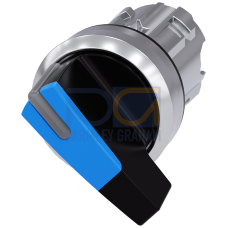 Toggle switch, illuminable, 22 mm, round, metal, high gloss, blue