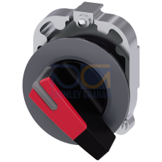 Toggle switch, illuminable, 30 mm, round, metal, matt, red