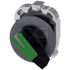 Toggle switch, illuminable, 30 mm, round, metal, matt, green
