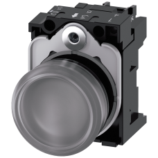 Indicator lights, 22 mm, round, plastic, clear, lens, smooth, with holder, LED module, with integrat