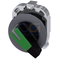 Toggle switch, illuminable, 30 mm, round, metal, matt, green