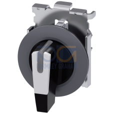 Toggle switch, illuminable, 30 mm, round, metal, matt, white