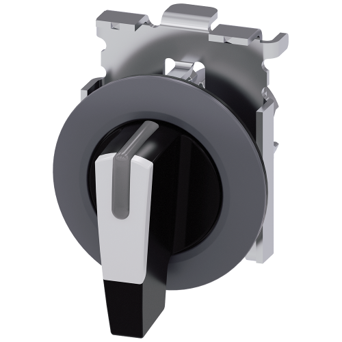 Toggle switch, illuminable, 30 mm, round, metal, matt, white