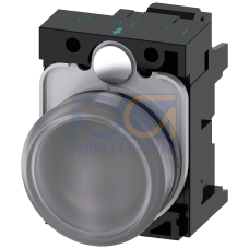 Indicator lights, 22 mm, round, plastic, clear, lens, smooth, with holder, LED module, with integrated LED 110 V AC, Spring-type terminal