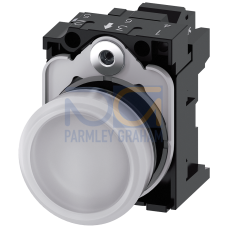 Indicator lights, 22 mm, round, plastic, white, lens, smooth, with holder, LED module, with integrat