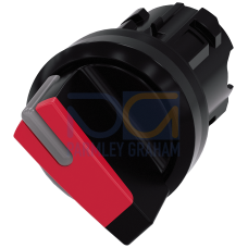 Selector switch, illuminable, 22 mm, round, plastic, red, selector switch, short, 2 switch positions O-I, latching, actuating angle 90&deg;, 10:30h/13:...