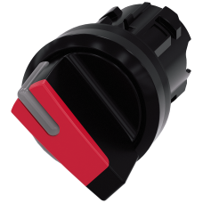 Red - Plastic selector switch, can be illuminated, 2 positions I-0, latching