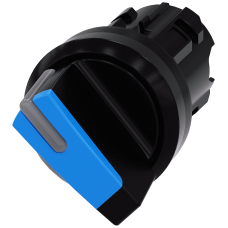 Blue - Plastic selector switch, can be illuminated, 2 positions I-0, latching