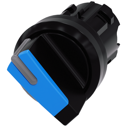 Blue - Plastic selector switch, can be illuminated, 2 positions I-0, latching