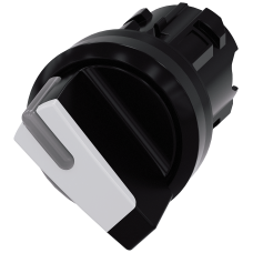 White - Plastic selector switch, can be illuminated, 2 positions I-0, latching