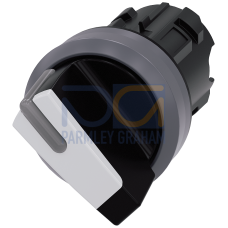 Selector switch, illuminable, 22 mm, round, plastic with metal front ring, white, selector switch, s