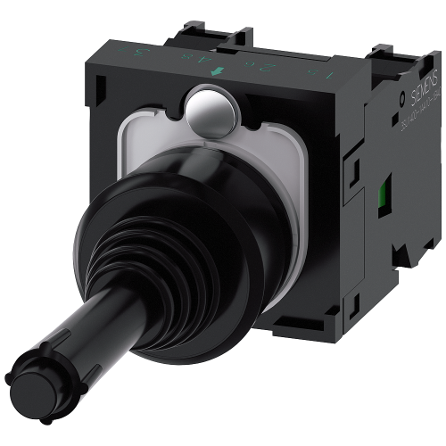 Coordinate switch, 22 mm, round, plastic, black, horizontal, 1 NO, 1 NO