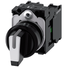 Toggle switch, illuminable, 22 mm, round, plastic, black, white, 1 NO, 1 NO