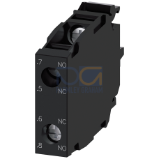 Contact module with 2 contact elements, 1 NO leading + 1 NC lagging, gold-plated contacts, screw terminal, for front plate mounting