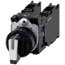 Toggle switch, illuminable, 22 mm, round, plastic, black, white, 2x1 NO + 1 NC