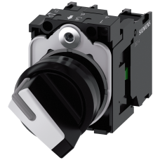 Selector switch, illuminable, 22 mm, round, plastic, white, selector switch, short, 2 switch positio