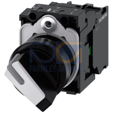 Selector switch, illuminable, 22 mm, round, plastic, white, selector switch, short, 2 switch positio