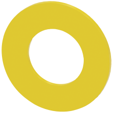 Backing plate for emergency stop, yellow, external d. 45 mm, inside d. 22.5 mm