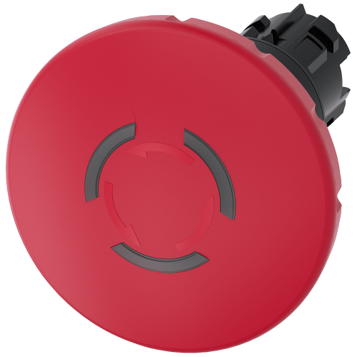 EMERGENCY STOP mushroom pushbutton, illuminable, 22 mm, round, plastic, red, 60 mm, positive latchin