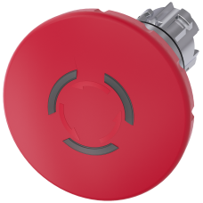 EMERGENCY STOP mushroom pushbutton, illuminable, 22 mm, round, metal, shiny, red, 60 mm, positive la