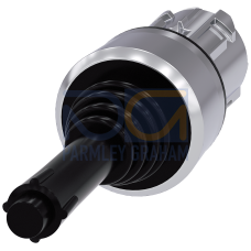 Coordinate switch, 22 mm, round, metal shiny, black, 2 switch positions, horizontal momentary contact type, with mechanical interlocking