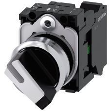 Toggle switch, illuminable, 22 mm, round, metal, high gloss, white, 1 NO