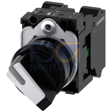 Selector switch, illuminable, 22 mm, round, plastic, white, selector switch, short, 2 switch positio