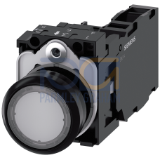 Illuminated pushbutton, 22 mm, round, plastic, clear, pushbutton, flat, momentary contact type, with