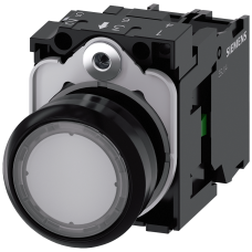 Pushbutton, illuminated, 22 mm, round, plastic, clear, 1 NO, 230 V AC