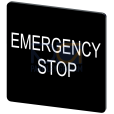 Labeling plate for snapping on or gluing on label holder, Label size 27x27 mm, black label, white fo