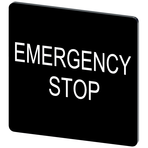 Labeling plate for snapping on or gluing on label holder, Label size 27x27 mm, black label, white fo