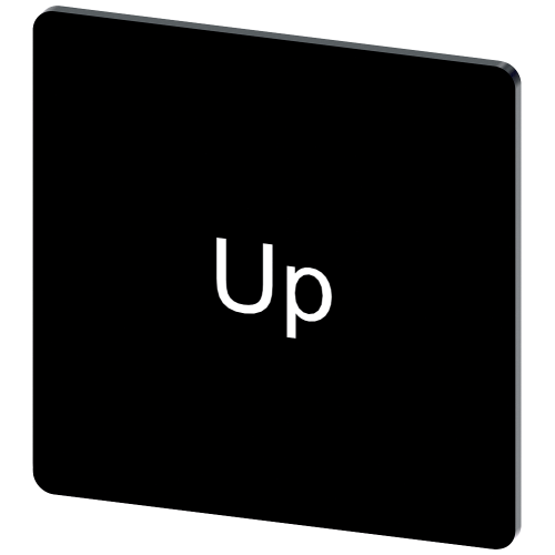 Labeling plate for snapping on or gluing on label holder, Label size 27x27 mm, black label, white fo