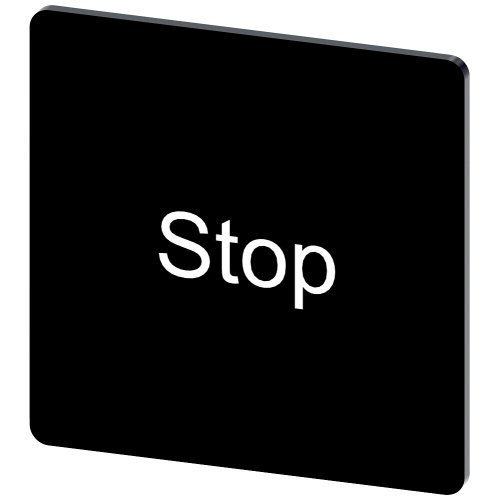Labeling plate for snapping on or gluing on label holder, Label size 27x27 mm, black label, white fo