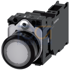 Pushbutton, illuminated, 22 mm, round, plastic, clear, 1 NO + 1 NC, 24 V AC/DC