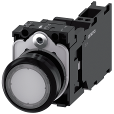 Pushbutton, illuminated, 22 mm, round, plastic, clear, 1 NO + 1 NC, 24 V AC/DC