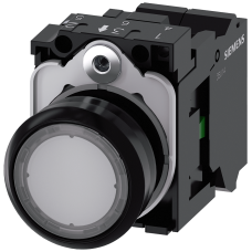 Pushbutton, illuminated, 22 mm, round, plastic, clear, 1 NO, 110 V AC