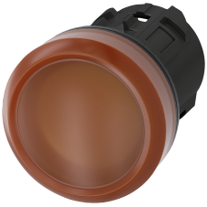 Indicator light, 22 mm, round, plastic, amber, lens, smooth