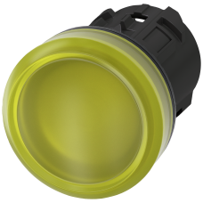 Indicator light, 22 mm, round, plastic, yellow, lens, smooth