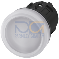 Indicator light, 22 mm, round, plastic, white, lens, smooth, with laser labeling, symbol number according to, ISO 7000 or IEC 60417