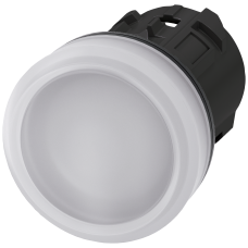 Indicator light, 22 mm, round, plastic, white, lens, smooth