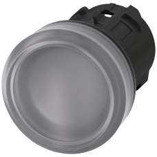 Indicator light, 22 mm, round, plastic, clear, lens, smooth