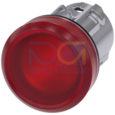 Indicator light, 22 mm, round, metal, high gloss, red, lens, smooth