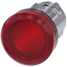 Indicator light, 22 mm, round, metal, high gloss, red, lens, smooth